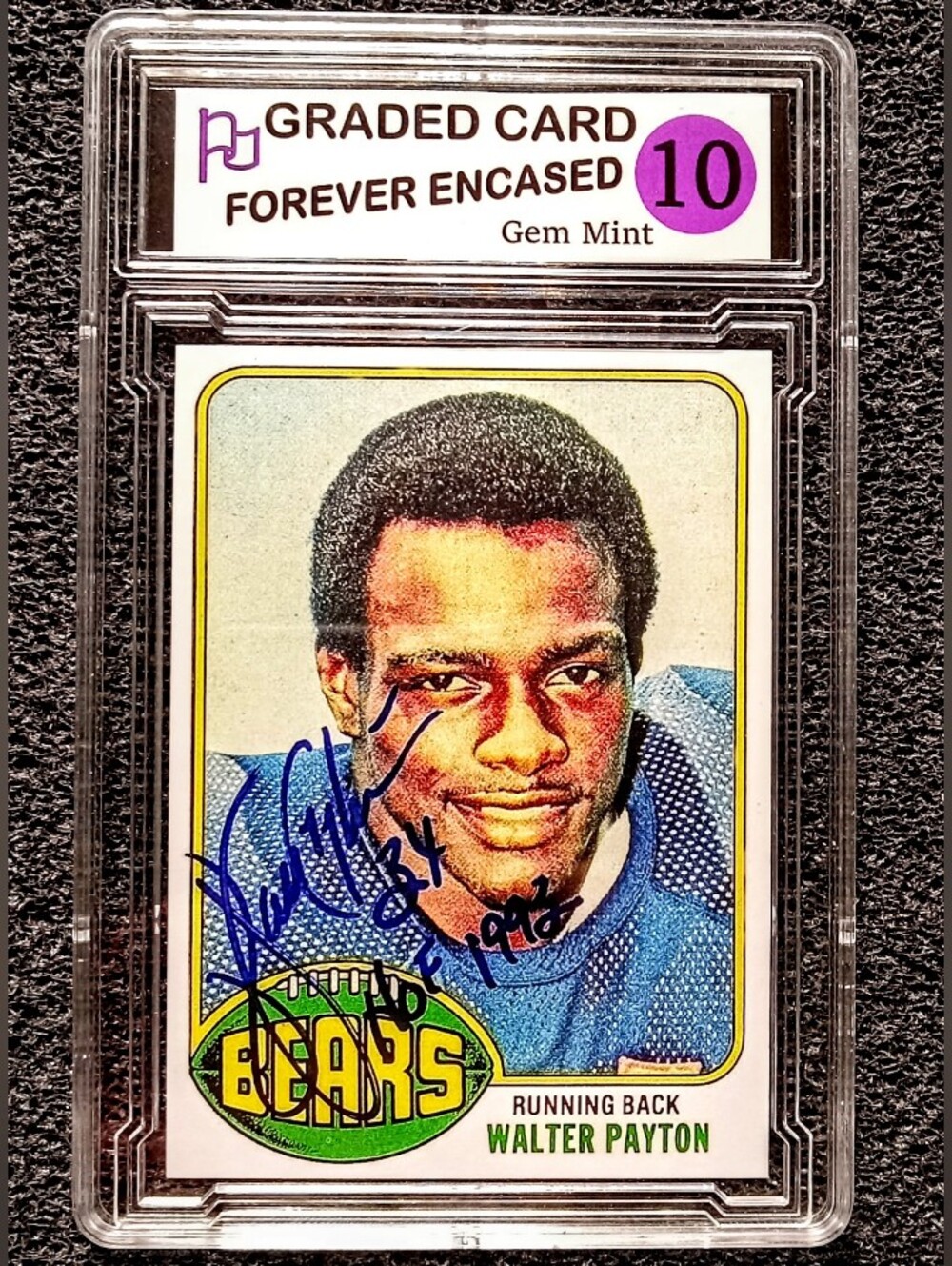 Walter Payton Chicago Bears HOF Autograph Football Rookie Card